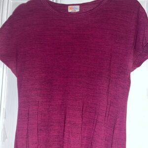 LuLaRoe Magenta Dress with Short Sleeves Relaxed Fit and Boxy Style